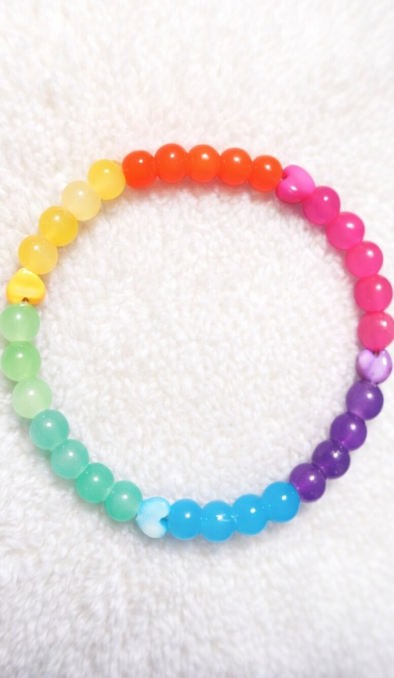 Kids Rainbow Stretch Bead Bracelet - Multicolor